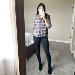 Button Up Flannel Shirt- Button Back Detail